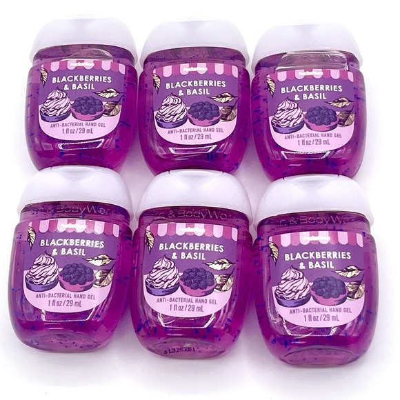 6 Bath & Body Works Blackberries & Basil PocketBac Hand Sanitizer New - Picture 1 of 3